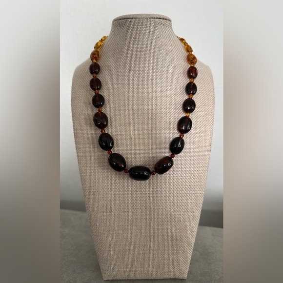 Dark Amber bead necklace by Jay King - Picture 2 of 10